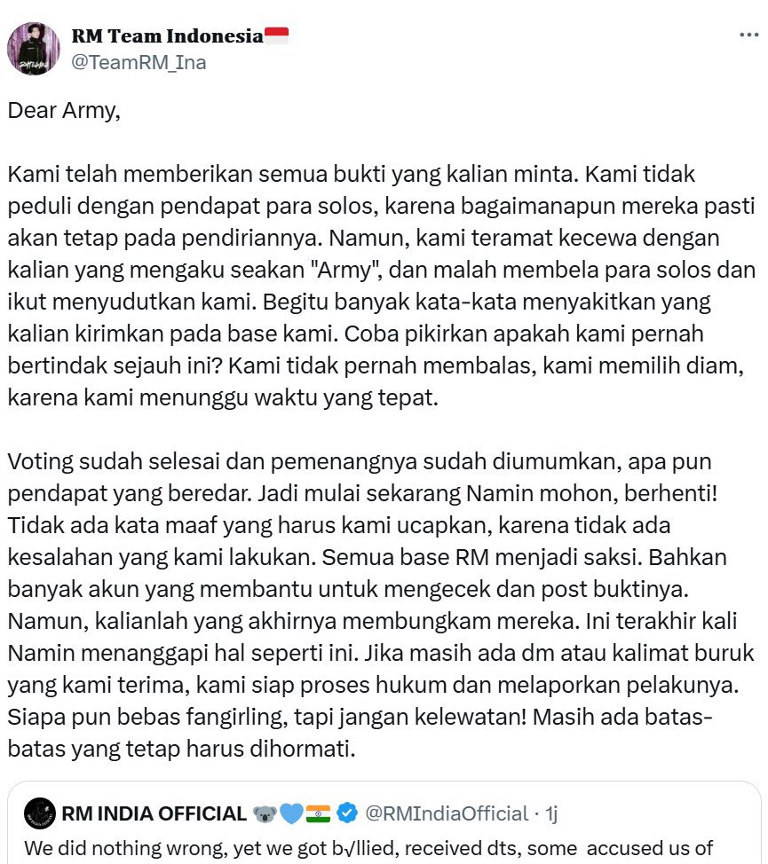 seusaw's tweet photo. @L0ve_daisy @kiranszz Dia buat statement asbun katanya 5k emailnya buat vote namjoon dibuat vote JM (lupa di hack atau apa gitu) terus dia bilang mau spill bukti after pengumuman AMAs kemarin :") tapi malah begitu (terkesan arogan) https://t.co/bckyzrV8Xf