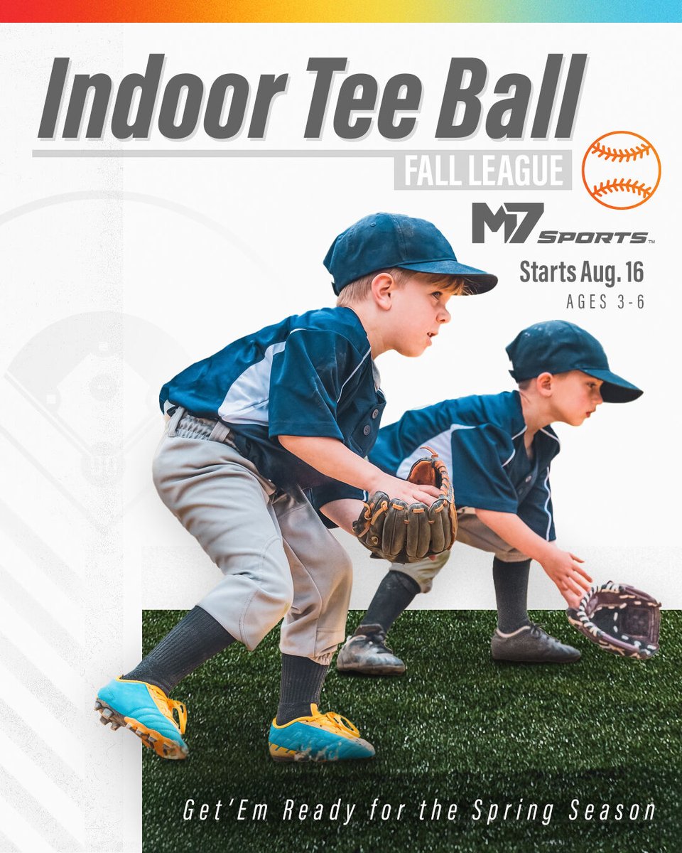 Tee ball time, rain or shine! ⚾️
Starting mid-August, our Fall Tee-Ball League for ages 3–6 is a great way to introduce your child to the game of baseball and give them a headstart on the spring season! m7sportsusa.com/programs-event…