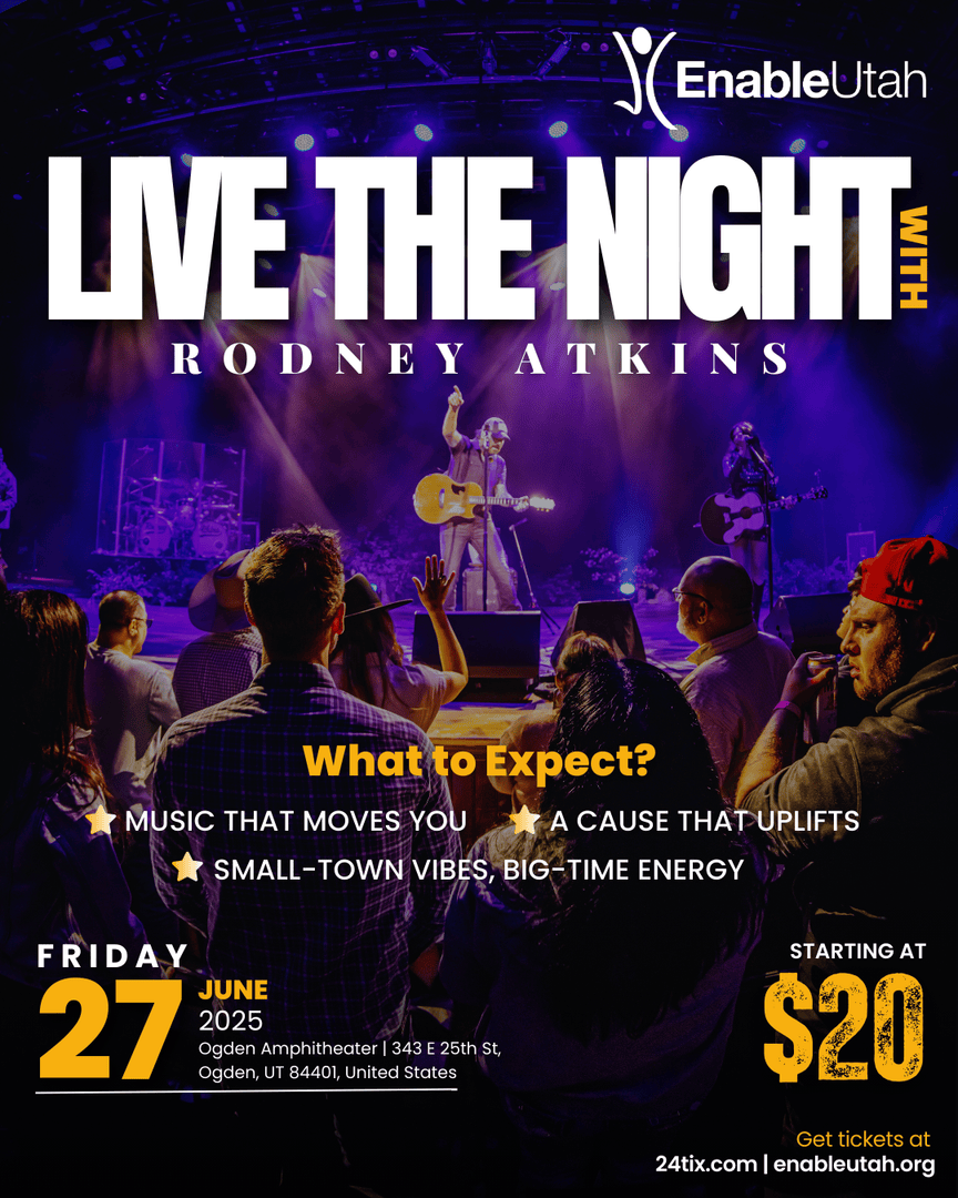 EnableUtah's tweet photo. This is more than a concert. It’s a cause. A memory. A night you’ll never forget.

#RodneyAtkinsLive #EnableUtah #OgdenConcert2025 #SummerConcertVibes #ConcertExperience #LiveMusicMagic #SupportWithSound https://t.co/U7UUmlJBW8