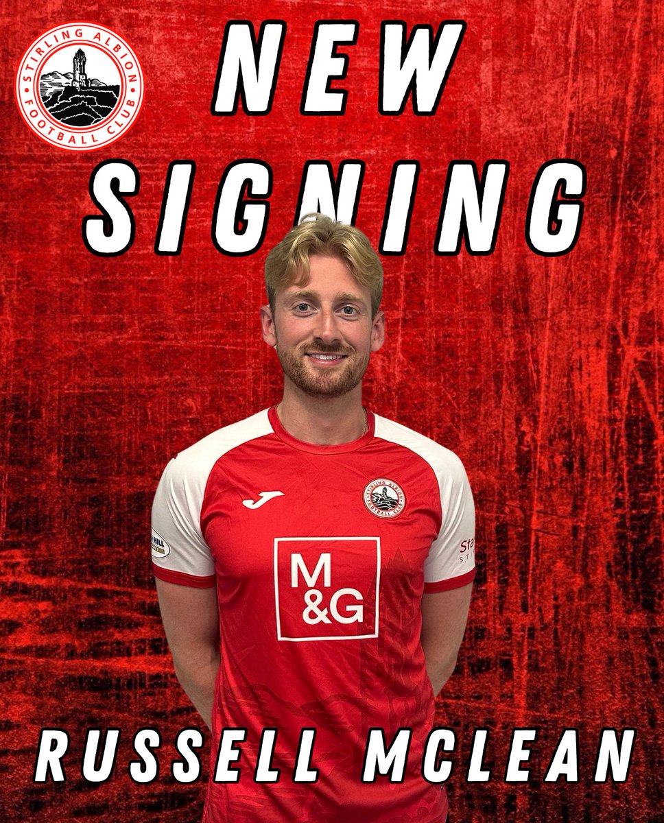 ✍️ We are delighted to announce the signing of striker Russell McLean on a 2 year deal following his departure from Forfar Athletic 

Russell becomes our 2nd summer signing as Alan Maybury continues to build his squad for the 2025/26 William Hill League 2 season. 

Welcome to