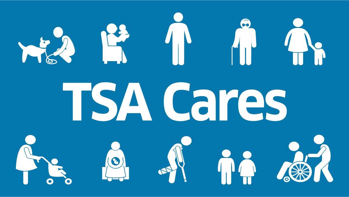 Travelers with disabilities, medical conditions, and other circumstances can request assistance for going through <a href="/TSA/">TSA</a> security. 

Call #TSACares at 855 787 2227 or submit this form 72 hours in advance: ow.ly/qBpI50U3nWU