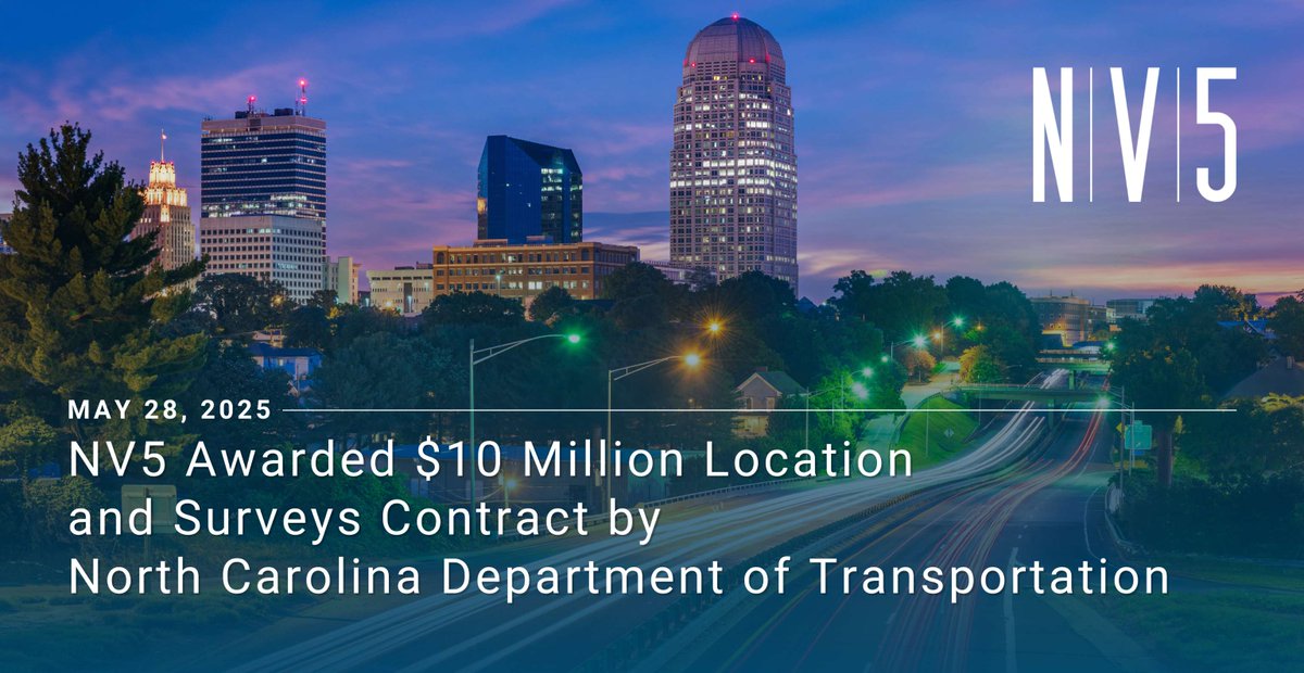 NV5 announced today that it has been awarded a two-year, $10 million statewide contract by NCDOT to provide a comprehensive suite of geospatial and utility services to support statewide infrastructure planning and development. ir.nv5.com/news-events/ne…