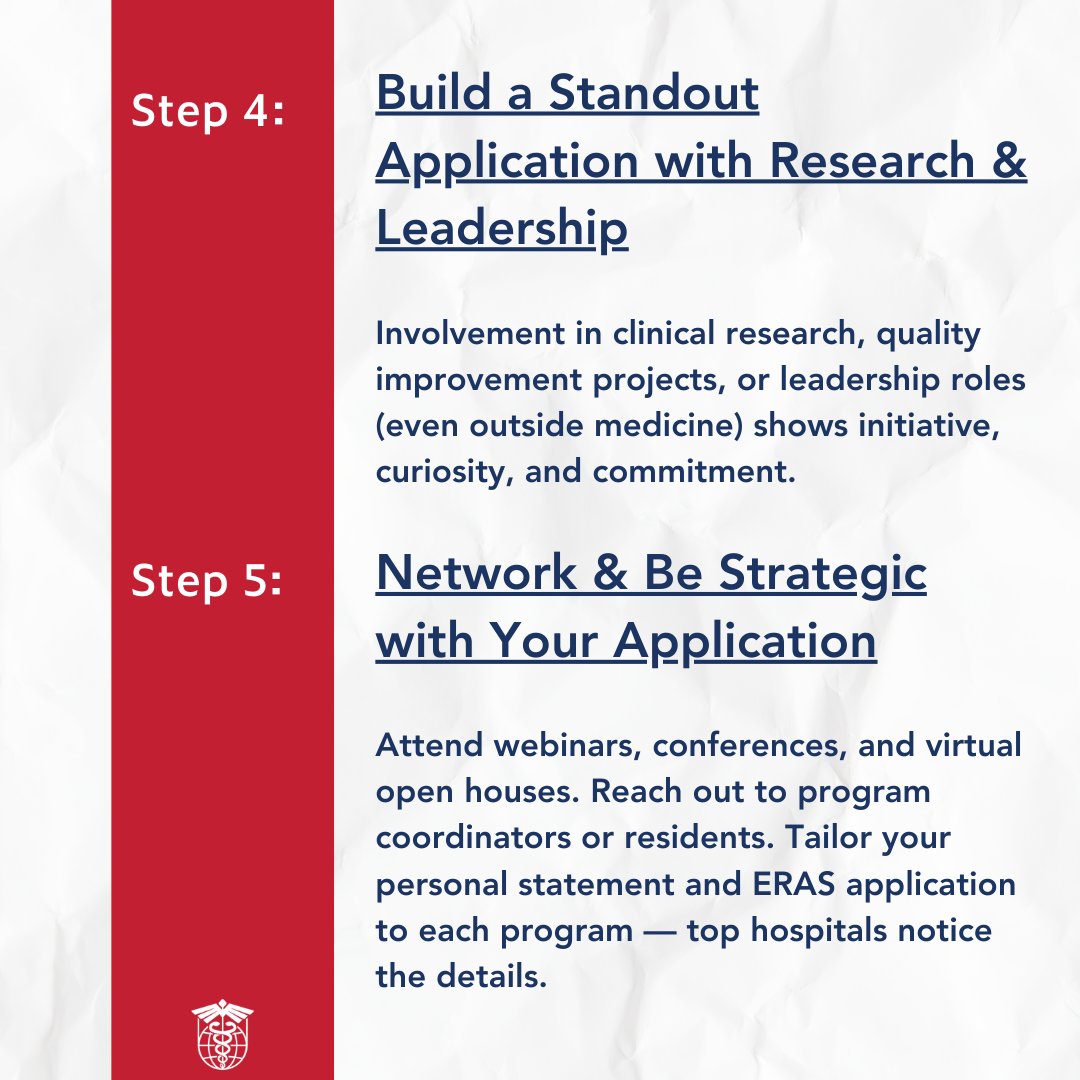 Dreaming of matching at a top U.S. hospital? It’s competitive — but 100% possible for IMGs with the right strategy. Here are 5 tips to help you stand out and secure a spot at a top-tier residency program. 👇

#IMGmatch
#MedTwitter
#ResidencyTips