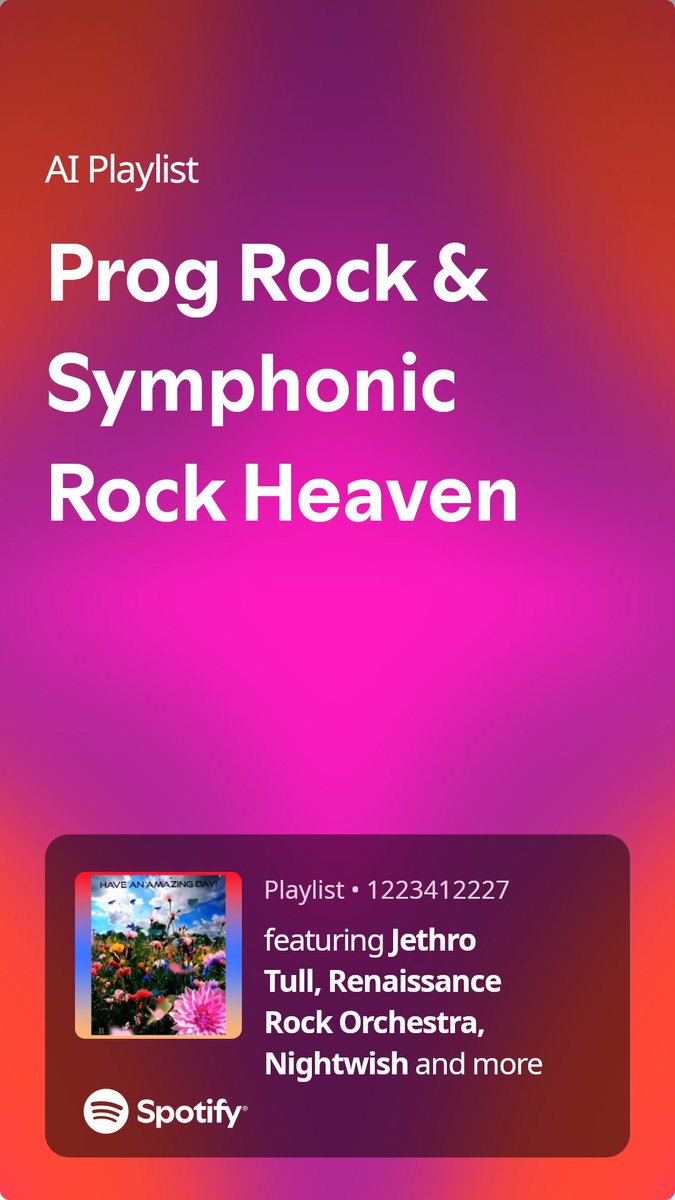 Give this playlist a listen: Prog Rock &amp; Symphonic Rock Heaven  open.spotify.com/playlist/617ET…