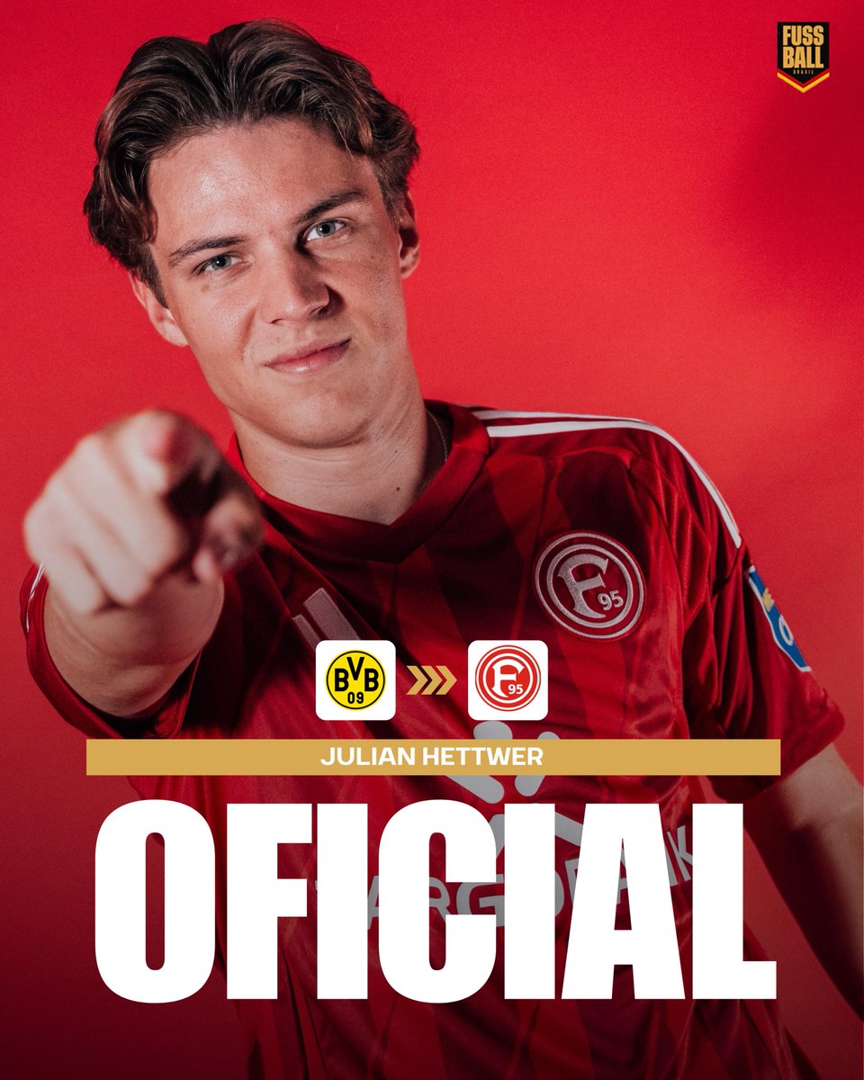 FussballBR's tweet photo. 🇩🇪 𝐑𝐄𝐅𝐎𝐑𝐂̧𝐎 𝐃𝐄 𝐏𝐄𝐒𝐎 𝐏𝐀𝐑𝐀 𝐎 𝐅𝐎𝐑𝐓𝐔𝐍𝐀! 🔴⚪️
O Fortuna Düsseldorf anunciou hoje a contratação do atacante Julian #Hettwer, de apenas 21 anos, a custo zero após o fim de seu contrato com o Borussia Dortmund II.
Formado majoritariamente nas categorias de base do MSV Duisburg, Hettwer chegou ao Borussia Dortmund II em 2023 e foi o grande destaque da equipe na 3. Liga na última temporada, somando 22 participações em gols (14 gols e 8 assistências) em apenas 26 jogos.
Atuando como ponta, tanto pela esquerda quanto pela direita, o jovem alemão vestirá a camisa 11 do Fortuna Düsseldorf, que segue se reforçando em busca do retorno à Bundesliga.
Com valor de mercado estimado em 1,3 milhão de euros, Julian Hettwer — mesmo rebaixado com o BVB II — foi o segundo jogador mais valioso da 3. Liga em 2023/24.
