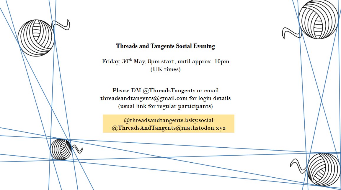 Join us on Friday for an online social evening, with quizzes and games! DM or email for the link - new faces welcome!