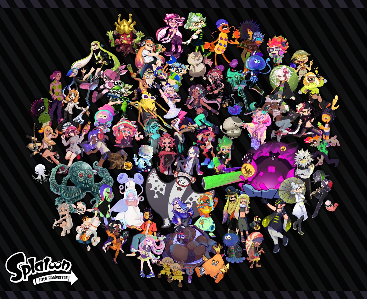 happy 10th anniversary splatoon! thank you to all the talented artists involved in making this collab come to life!