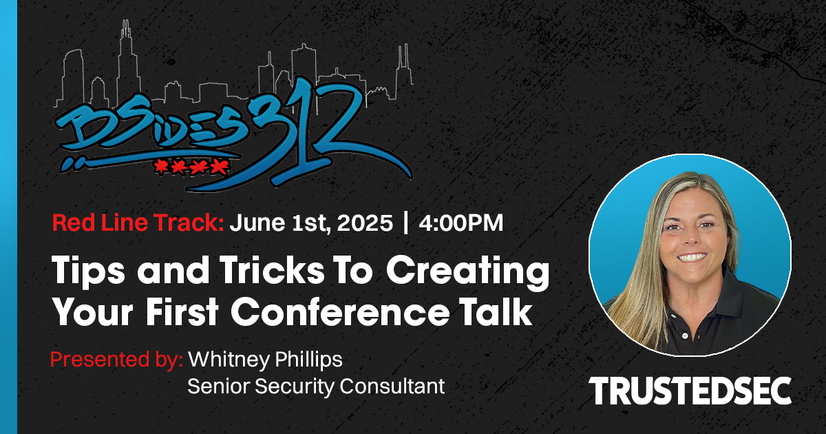 Sr Security Consultant Whitney Phillips will be speaking at the <a href="/bsides312/">BSides312</a> this Sunday, June 1 at 4:00 pm in Chicago. Make sure you catch her talk " Tips and Tricks To Creating Your First Conference Talk" if you'll be there!
bsides312.org/speaker-bios.h…