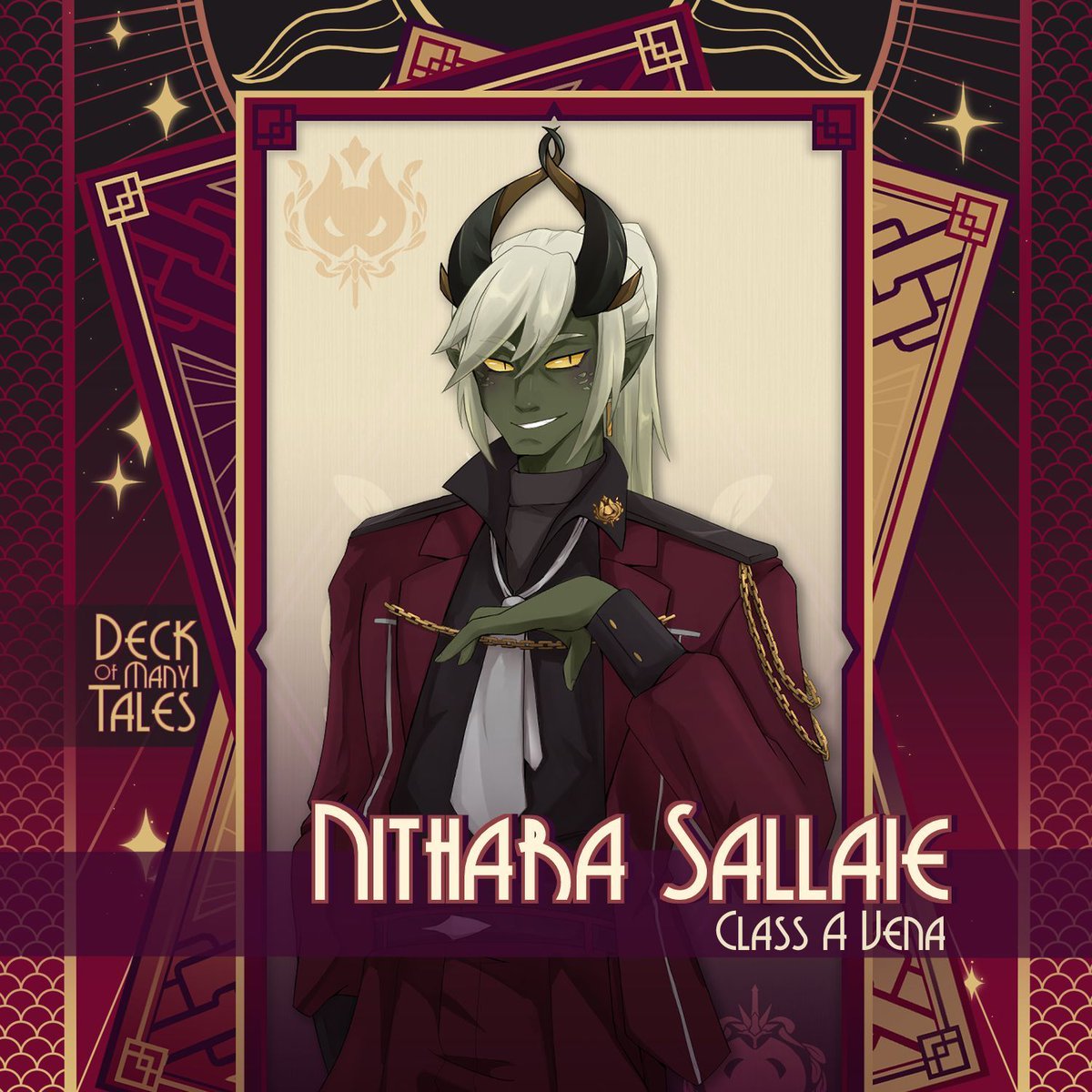 DoMTOfficial's tweet photo. Meet Nithara Sallaie!
Age: 21
Race: Tiefling
Class: Daredevil
Weapon Specialization: Gun blades
Tune in to learn more!
#ttrpg #ttrpgrising #dnd5e #tabletoprpg #dnd #dungeonsanddragons #tabletopgames #ttrpgpodcast #domt #deckofmanytales #dndactualplay #dndpodcast #dndcommunity https://t.co/4nT2ZtQXE5