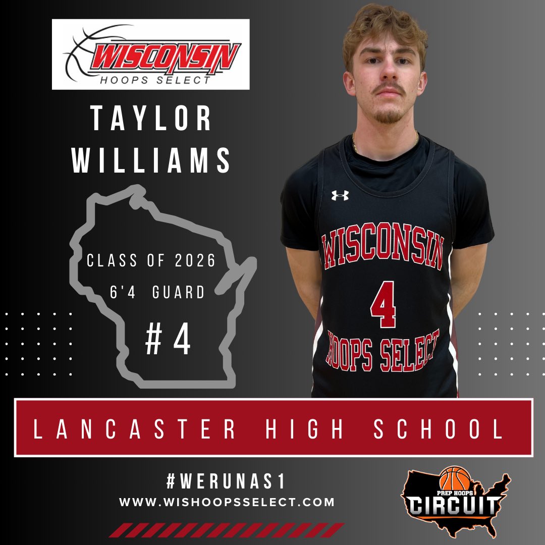 The Wisconsin Hoops Select 17u boys were led by Cameron Williams (Verona) w/14pts and Taylor Williams (Lancaster) w/11pts vs Bradley Elite on Saturday. #WeRunAs1 @prephoops_wi  @thephcircuit @wisbbyearbook