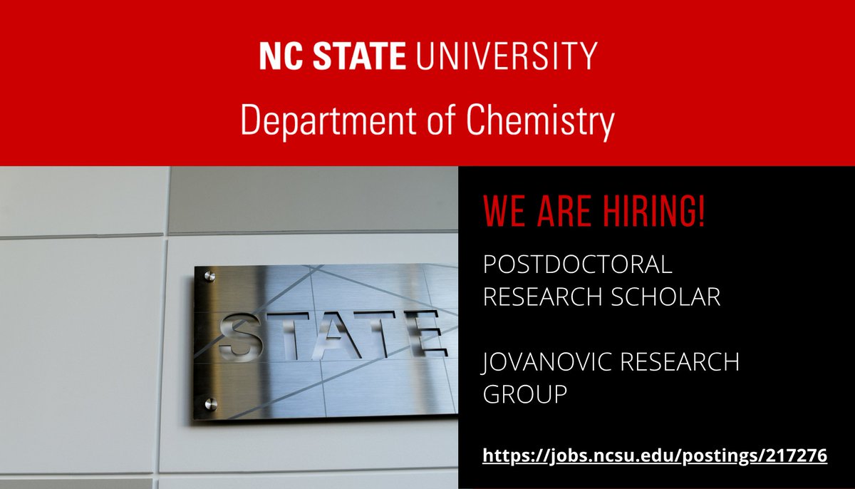 📢 WE ARE HIRING! #chempack

To apply: jobs.ncsu.edu/postings/217276