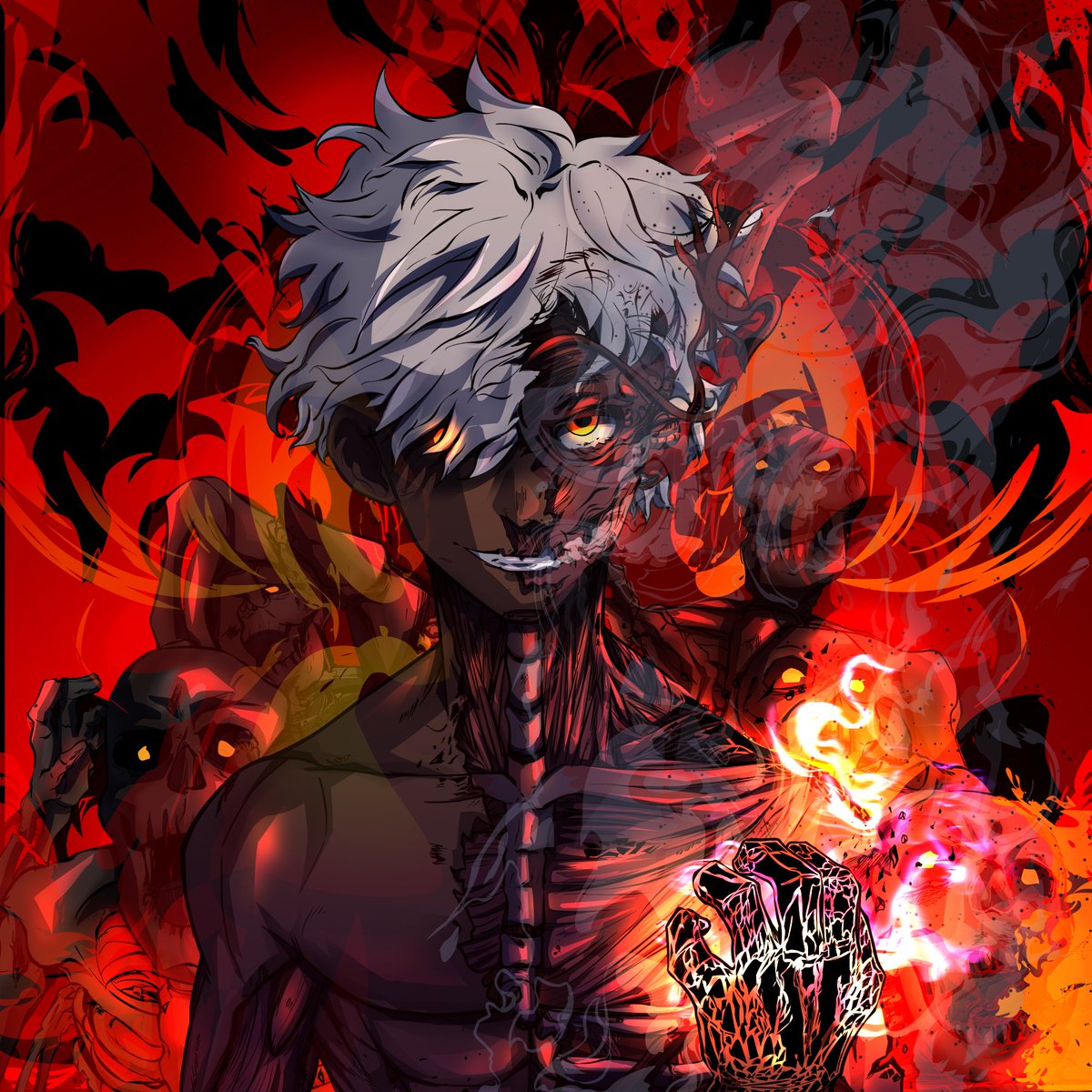 Crowned in chaos. A 1/1 unlike any other. 

The devil is in the details