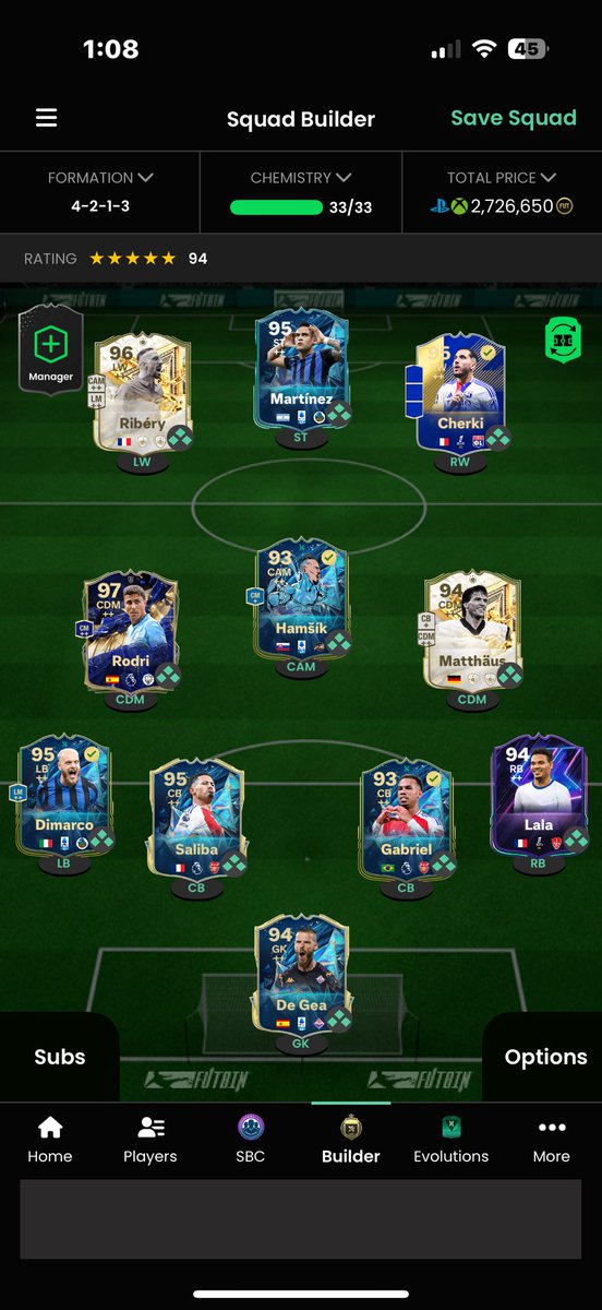 STEPBRO_SSG's tweet photo. @RobosFUT My current team i have evos on dimarco giving him anticipate plus and Gabriel has brusier plus and i put hamsik in a evo to he is crazy https://t.co/tI6C57MkqV