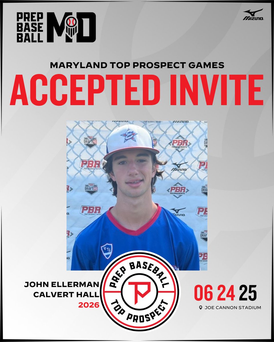PrepBaseballMD's tweet photo. 🔝 MD Top Prospect Games 🔝

Get your request in today, as the roster is filling quickly!

👤 John Ellerman
🎓 2026
🏫 Calvert Hall
⚾ RHP/3B

Request invite 👉 https://t.co/VHXbhmDx35

Full Profile 👉 https://t.co/X3NnZGpNDt

#BeSeen https://t.co/eLikiHVzoK