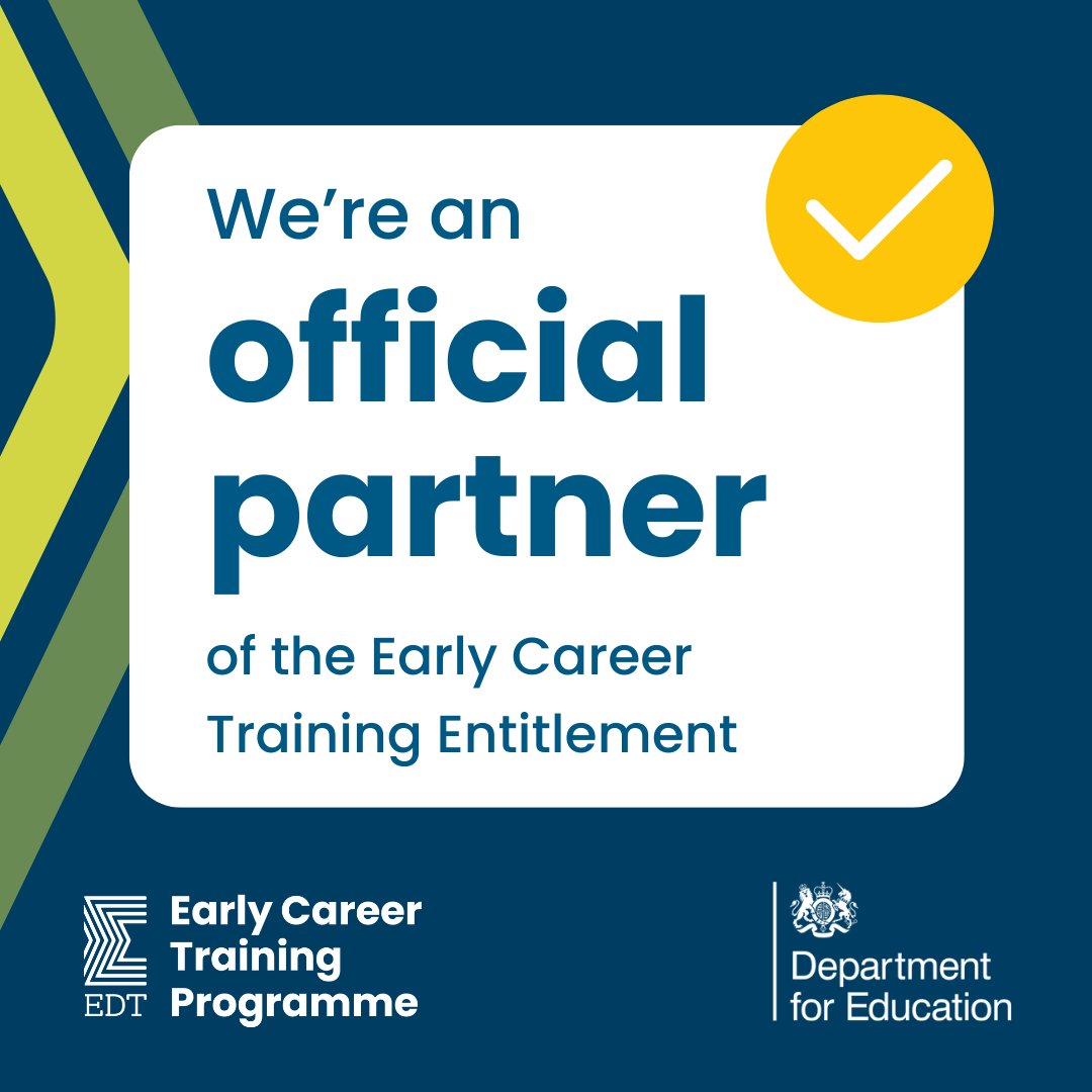 We are a trusted partner of EDT, delivering Early Career Training Entitlement through the ECTP. 

You can find out more and register your school now by visiting: ow.ly/Nr6z50V6efW 

 #ECTP #EarlyCareerTrainingEntitlement #EDT #ECF #DfE