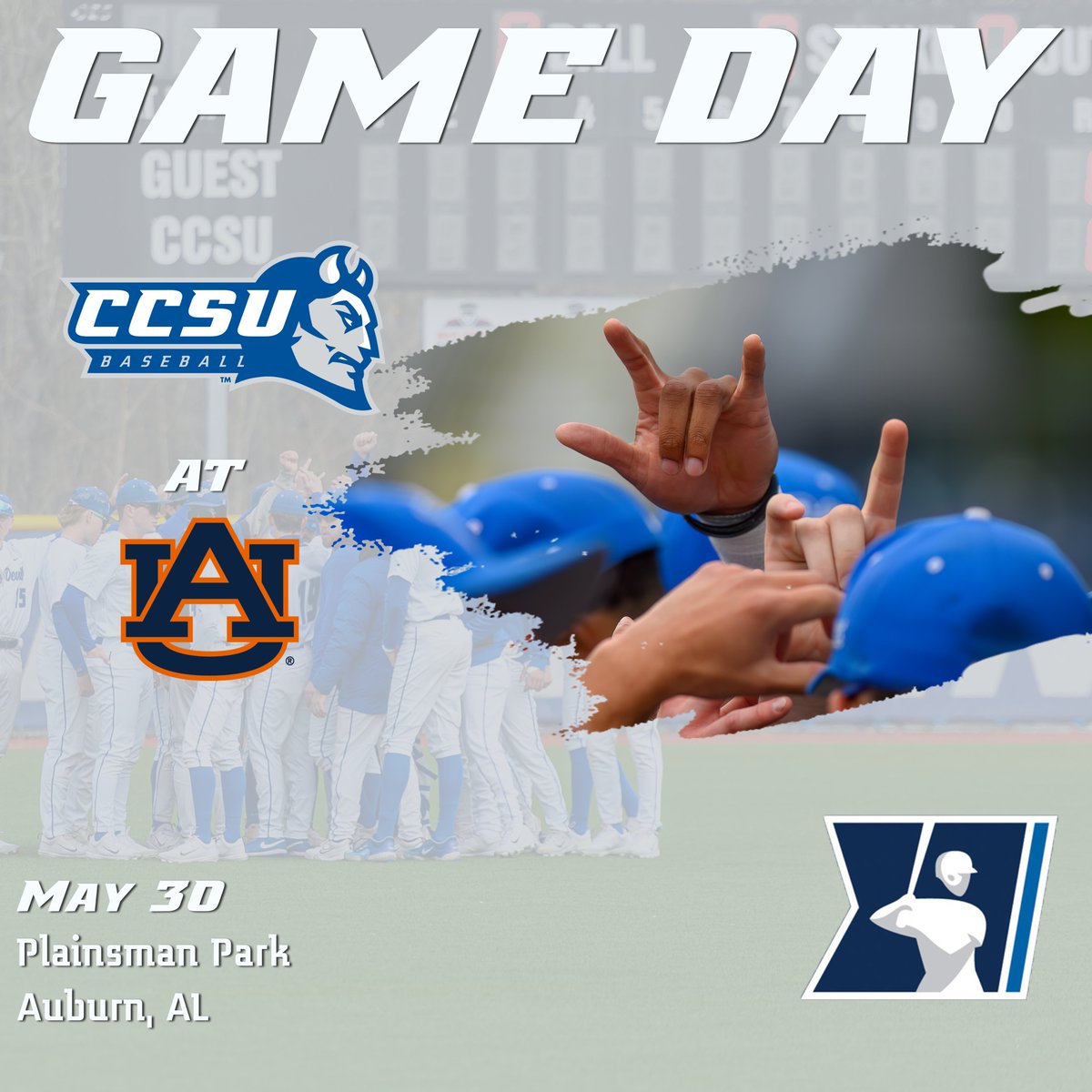 CCSU Blue Devils (@ccsubluedevils) on Twitter photo ⚾️ <a href="/ccsubaseball/">CCSU Baseball</a> NCAA REGIONAL GAMEDAY
📆 Friday, May 30
⏰ 7pm at #4 Auburn
📍 Plainsman Park | Auburn, AL
📺 ESPN+ (tinyurl.com/2u9ecee6)
📊 tinyurl.com/yfwvjufd
🎟 tinyurl.com/bbsx7est
#GoBlueDevils | #NECBaseball ⚾️ <a href="/ccsubaseball/">CCSU Baseball</a> NCAA REGIONAL GAMEDAY
📆 Friday, May 30
⏰ 7pm at #4 Auburn
📍 Plainsman Park | Auburn, AL
📺 ESPN+ (tinyurl.com/2u9ecee6)
📊 tinyurl.com/yfwvjufd
🎟 tinyurl.com/bbsx7est
#GoBlueDevils | #NECBaseball