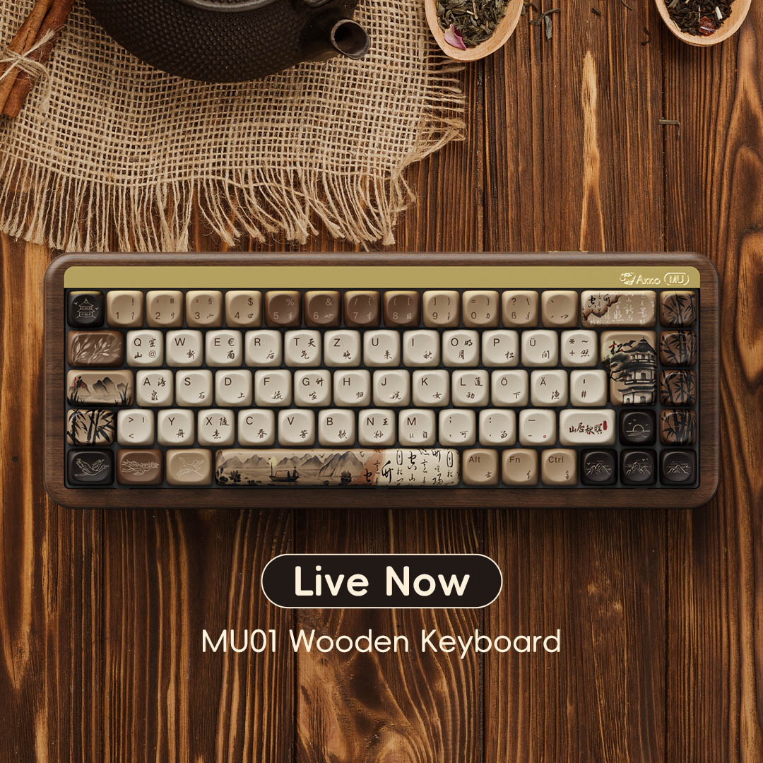 akkogear_de's tweet photo. It’s here. The Akko MU01 ISO wooden keyboard is live now!🔥— new ISO-DE/UK layout, natural feel, premium build and thocky sound.
Shop now (see also bio link)👉
https://t.co/XmXGuDW20B
#akko #akkokeyboard #woodenkeyboard #wooden #woodenart #artisan #customkeyboard #mu01 https://t.co/yMtzpwN8QA
