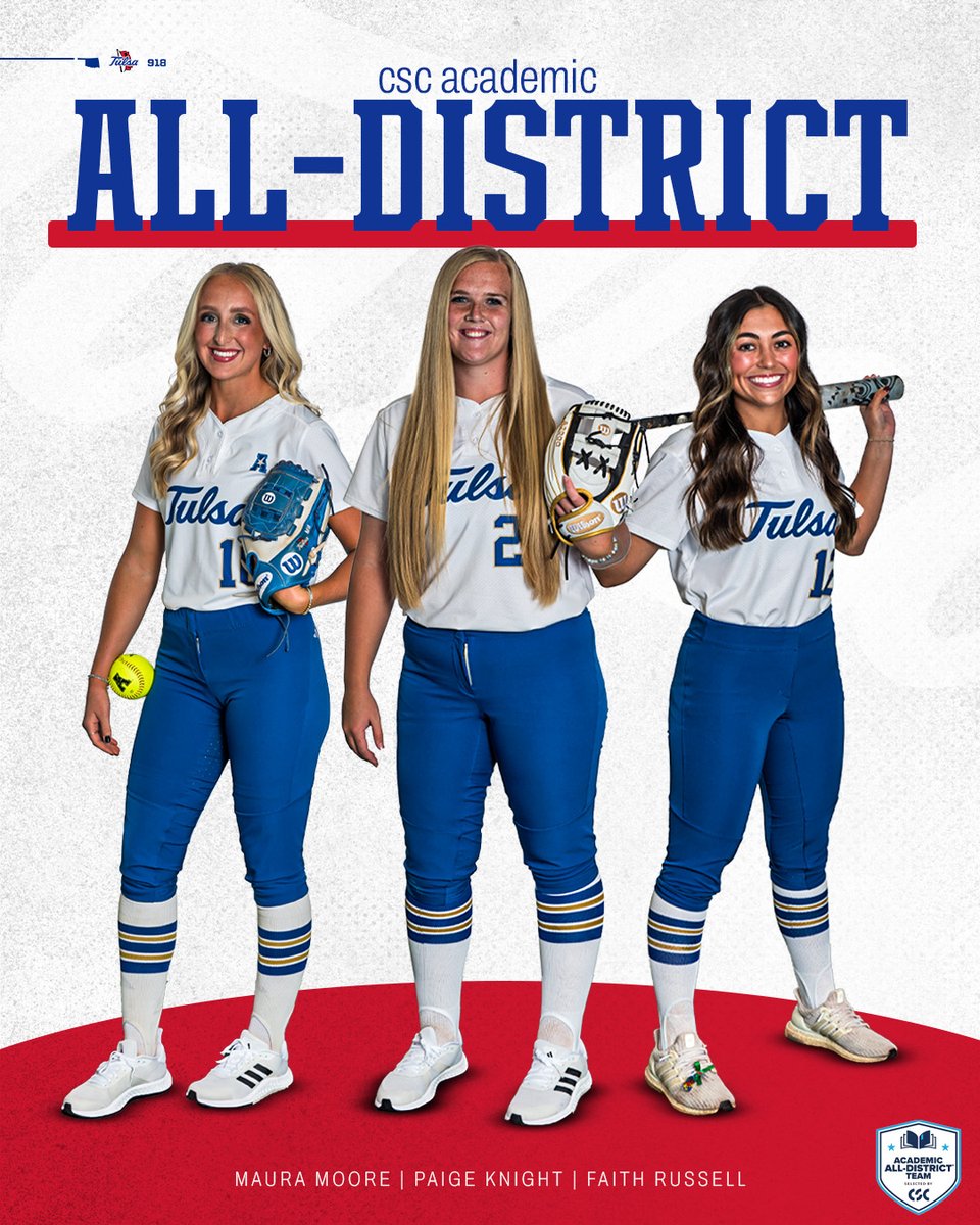TulsaSoftball's tweet image. Congratulations to @mauramooree, @Faith_Russell12 and @paiiggeeyy on their selections to the @CollSportsComm Academic All-District Team!
#ReignCane