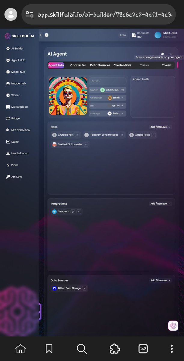 This is Agent Smith your AI-powered content Agent.
Helps to reads trends on X, crafts posts and helps on telegram too.
 Also to improve your  Engagement skills.
All thanks to <a href="/SkillfulAI/">Skillful AI</a> for the smooth and easy opportunity to build.

This is also my submission to the contest