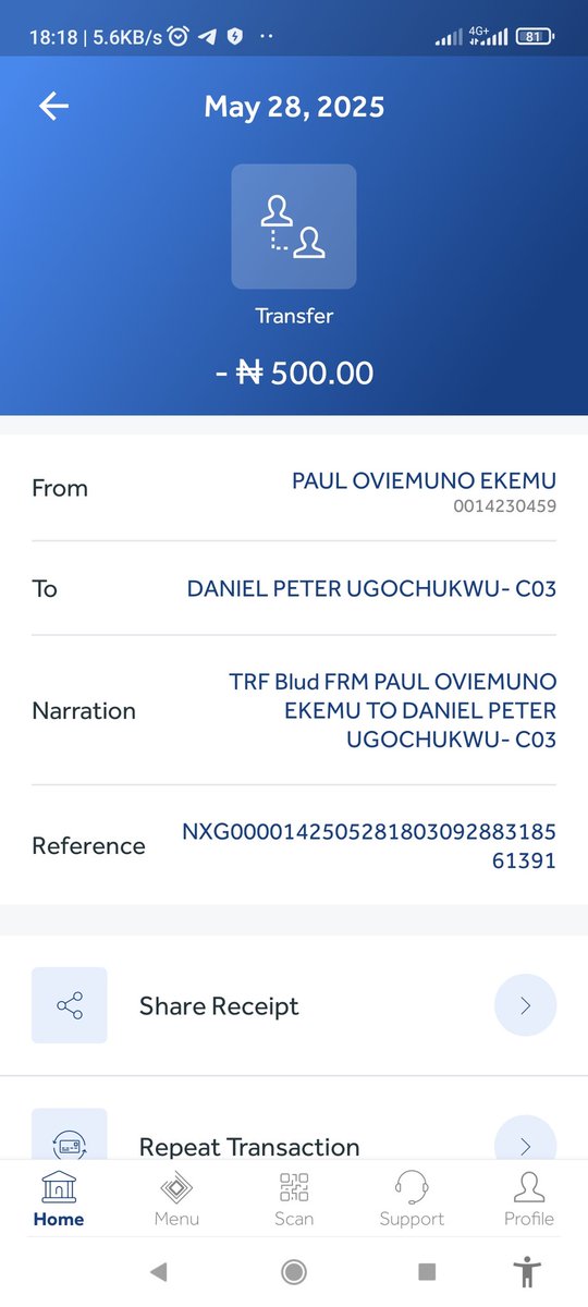 Oviewisky1's tweet photo. @myaccessbank, pls I have made 3 transfers and all did not go through. Pls reverse my money asap. This transactions with reference numbers did not go thru. Reverse asap. https://t.co/IAiyg6po4E