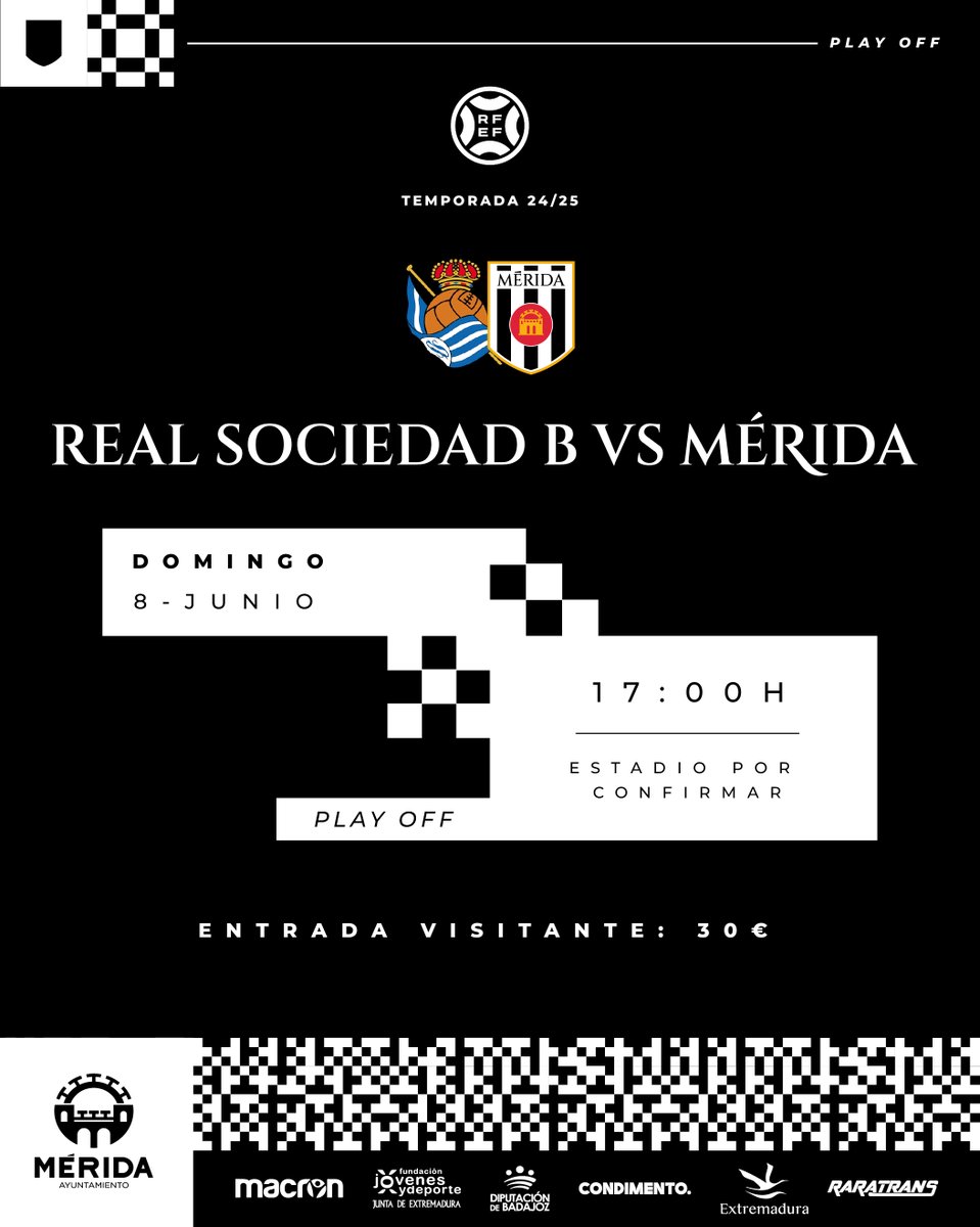 ℹ️ 𝐄𝐧𝐭𝐫𝐚𝐝𝐚𝐬 #RealSociedadBMérida

📲 Consulta toda la información, aquí: admerida.es/informacion-en…