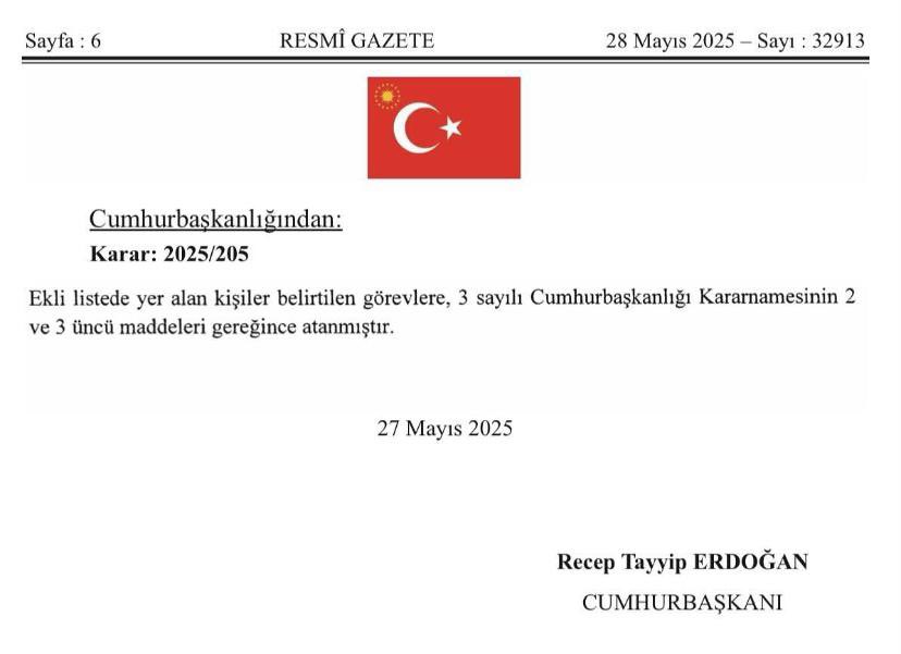 📍 Ankara

2025/205 sayılı Cumhurbaşkanlığı Atama Kararnamesi ile Hakkari ilimizde görev yapan bazı mülki idare amirlerinin görev yerleri değiştirilmiş, bazı İlçelerimize ve Valiliğimize yeni atamalar gerçekleştirilmiştir.

Bu kapsamda;

📌 Hakkari’den Ayrılan Mülki İdare