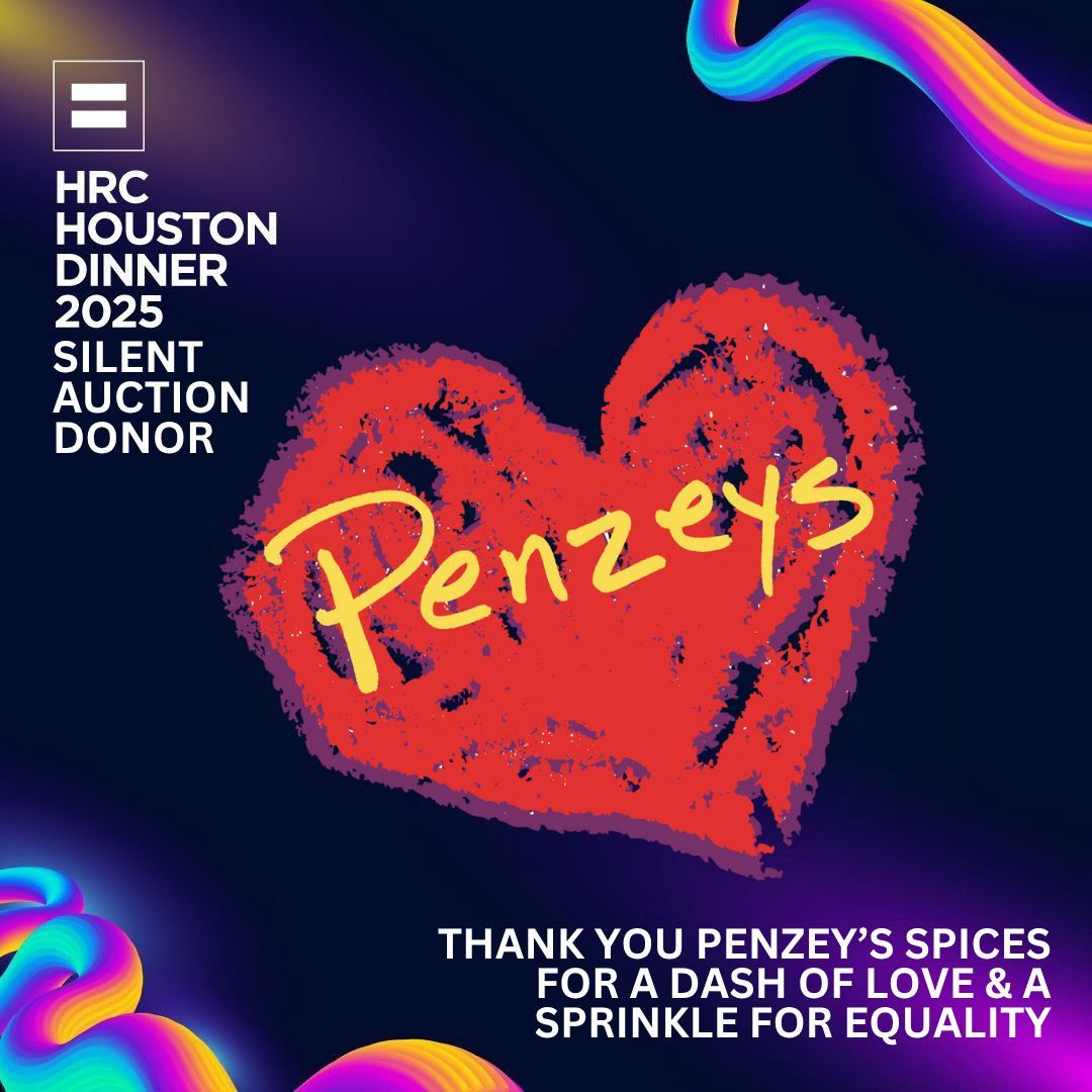 We’re grateful to #PenzeysSpices for donating to the #HRCHouston Dinner #SilentAuction. More than a spice company, More than spices, Penzeys brings compassion, connection, &amp; reminds that cooking is an act of love without borders.

#ThankYouPenzeys #SpiceUpEquality #LGBTQSupport