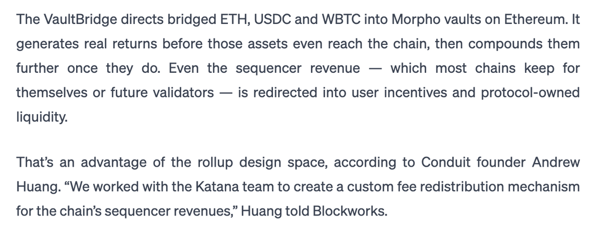Important lesson from <a href="/katana/">katana</a>:

You can just do things (when you have dedicated blockspace)

Katana came up a way to recycle sequencer fees back to users, and built a rollup optimized for it. 

Not feasible on a shared blockchain!