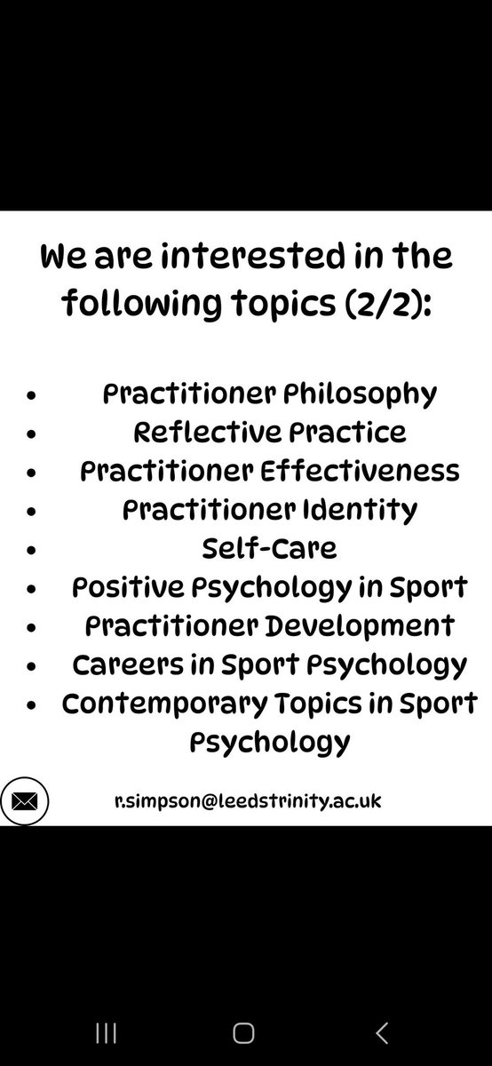 Richard Simpson (@richsimpson_95) on Twitter photo The Preparation for AY 2025/26 begins!
As a part of our PSY6033 Sport Psychology in Context module, I am looking for interested parties (practitioners, researchers, trainees, PhD students) who would be keen to contribute to this 'spotlight' initiative. 👇
<a href="/BPS_DSEP/">BPS Sport & Exercise Psychology (DSEP)</a> <a href="/CASESsocial/">CASES</a> The Preparation for AY 2025/26 begins!
As a part of our PSY6033 Sport Psychology in Context module, I am looking for interested parties (practitioners, researchers, trainees, PhD students) who would be keen to contribute to this 'spotlight' initiative. 👇
<a href="/BPS_DSEP/">BPS Sport & Exercise Psychology (DSEP)</a> <a href="/CASESsocial/">CASES</a>