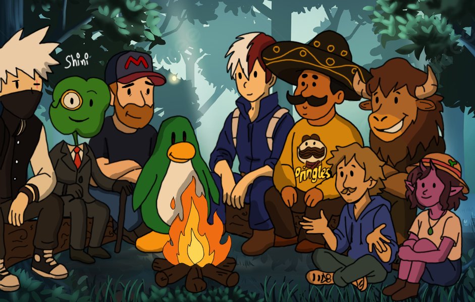 Something I did a while ago! Just me and the YouTube group in an Adventure Time style!

Our goofy peeps. Loved doing art and drawing at the moment