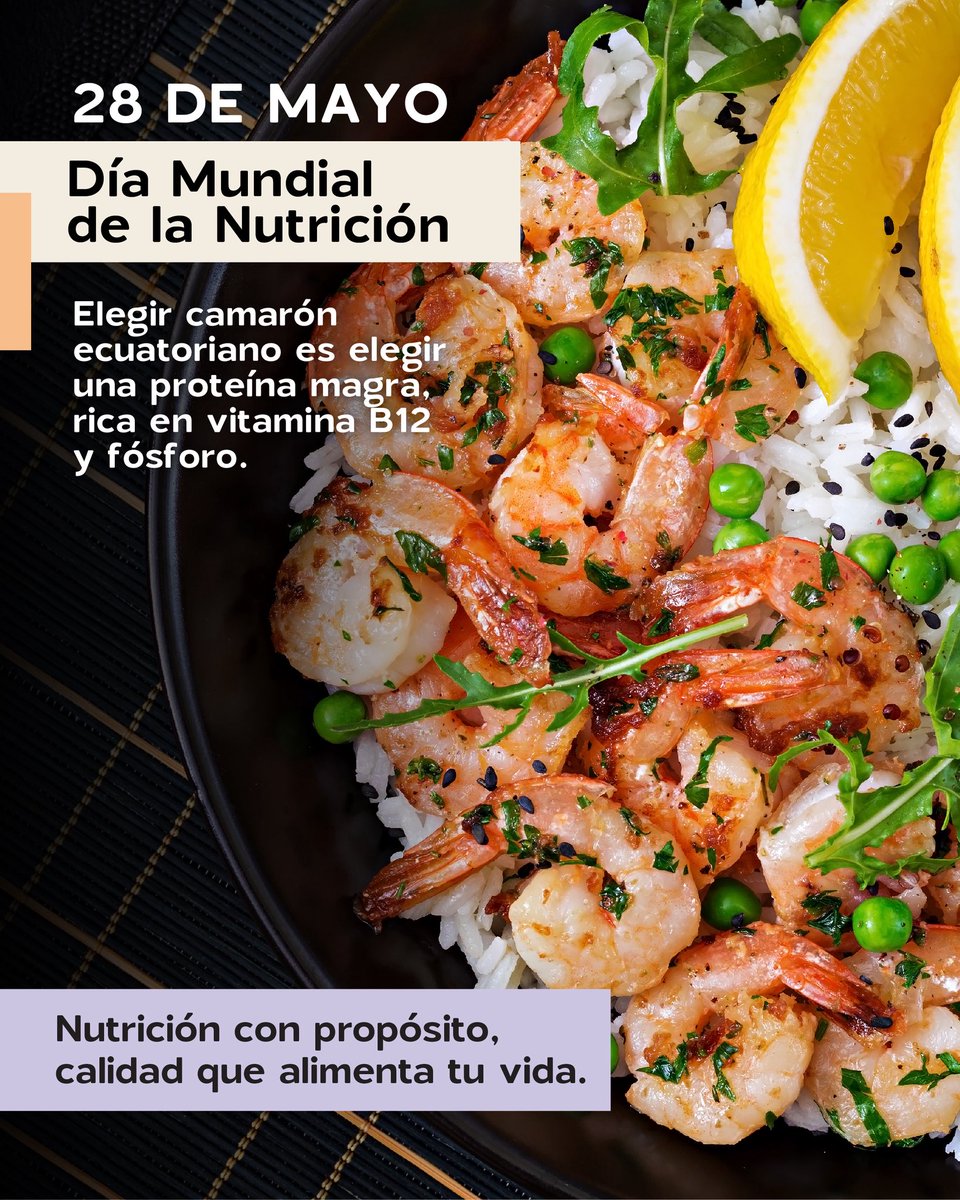 🥗✨ En el #DíaMundialDeLaNutrición celebramos comer rico y sano.
El camarón es proteína magra, B12 y fósforo en un solo bocado.
¿Ya lo incluyes en tus recetas? 🍤🌿
#NutriciónConPropósito #ComeBienViveMejor #ElMejorCamarónDelMundo
