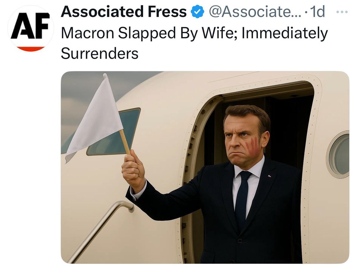 men_are_human's tweet photo. Meme word is busy mocking the #MacronSlap , but imagine the reaction if it had been reversed. https://t.co/6QOZWPQJsx