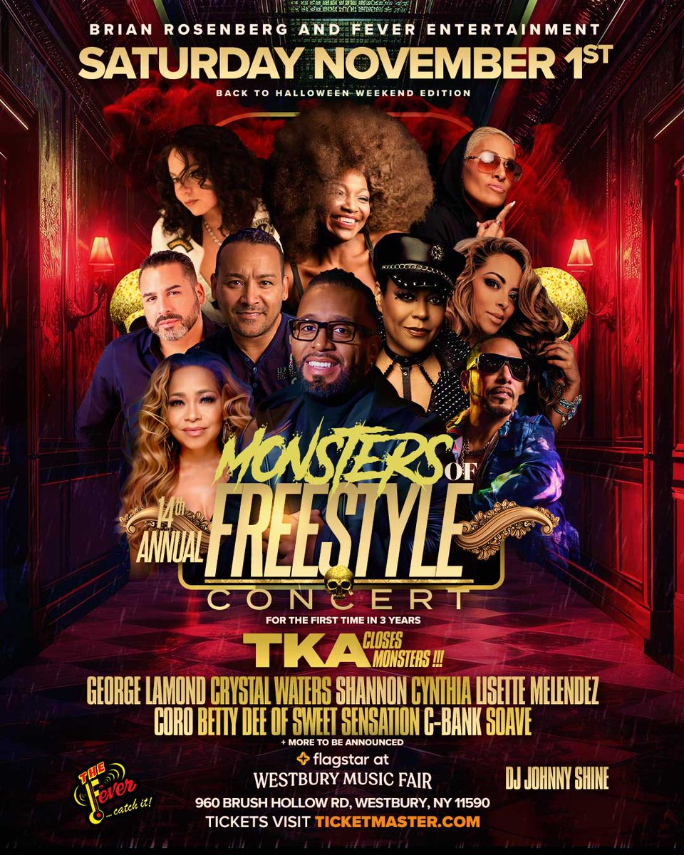 #Announced 🎤 14th Annual Monsters of Freestyle - November 1st
Presale is NOW w/ code: FREESTYLE
Tickets go on sale to the General Public on Friday at 10AM
🎫 bit.ly/43AZcay