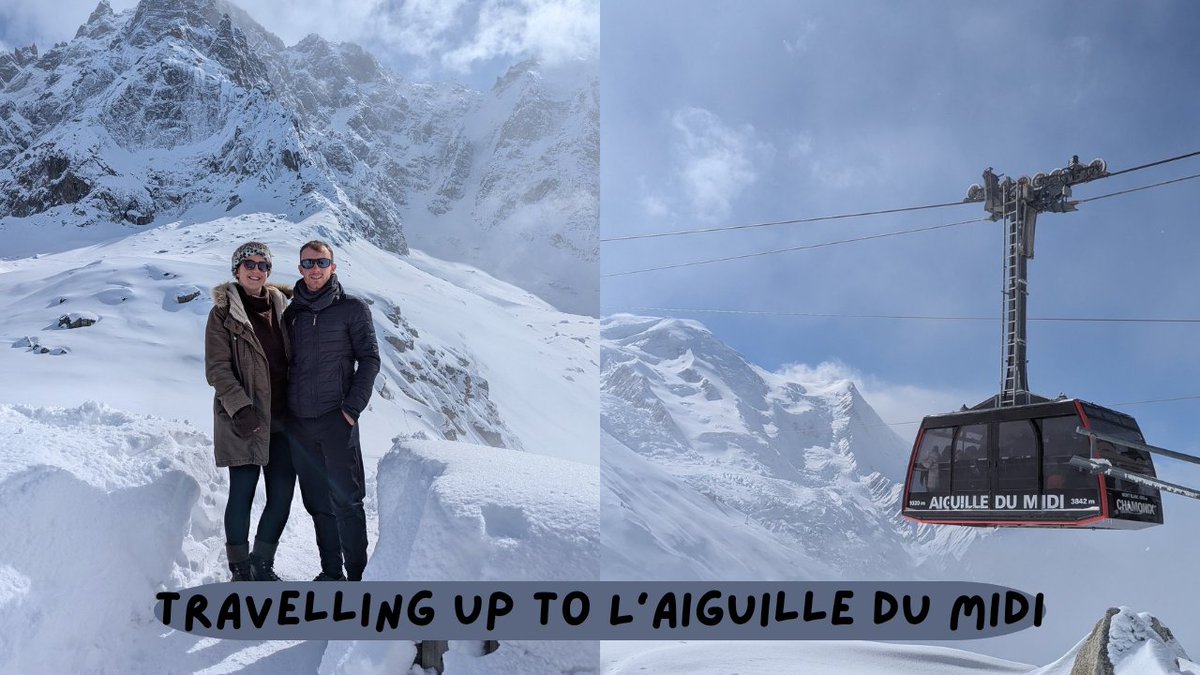NEW VIDEO on our channel youtube.com/charandperry tomorrow at 5:30pm! It's of our time up to L'Aiguille du Midi 🏔️