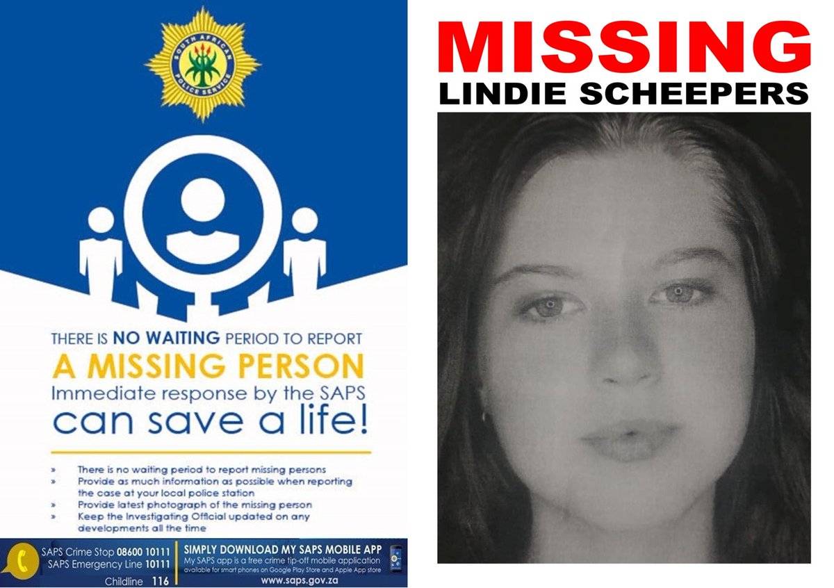 RushNews5's tweet photo. MISSING PERSON SA
20-year-old Lindie Scheepers went missing on Tuesday,27 May,2025
She was last seen wearing black pants and a black top at her residence in Morelig,Bethlehem. info call Capt Nel on 0825504599
#RIPPresley #Joshlinsmith Helen Olerato Cobrizi Tsotsi Manyi Cobra https://t.co/J5t0MX7DtT