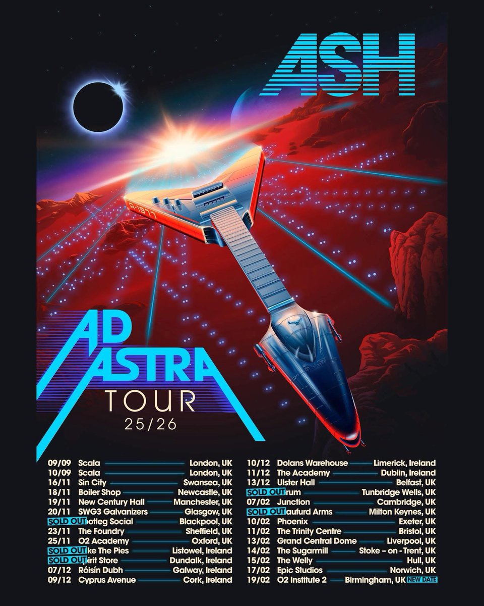🚀  <a href="/ashofficial/">ASH</a> add a date in Birmingham to their UK &amp; Ireland tour! Tickets go on sale on Friday! 

Dates are selling out quickly, low tickets for all shows which haven’t sold out yet 🚀