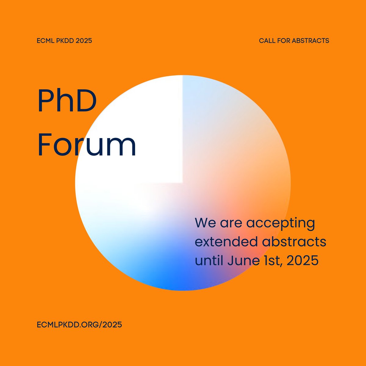 #PhDForum: Are you a 𝗣𝗵𝗗 𝗰𝗮𝗻𝗱𝗶𝗱𝗮𝘁𝗲? Would you like to receive technical feedback on your research topic and advice on future plans? Then this call is for you! 🫵🏼Learn more here: ecmlpkdd.org/2025/submissio…
#machinelearning #ml