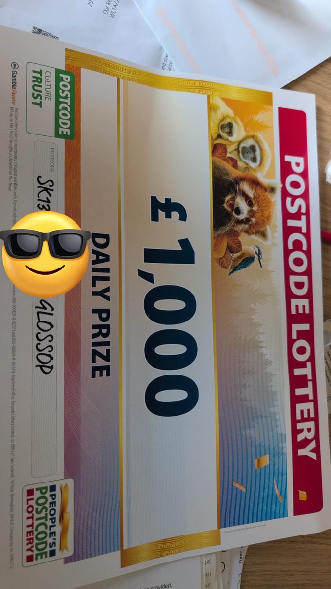 Moved house end of March , cancelled postcode lottery end of April for old address but seems we were already paid in for May's draws and this popped through door yesterday 😀 😆👌🥳