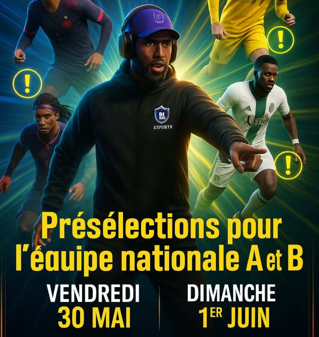 🇸🇳 Journées de tests – Sélection nationale Club Pro du Sénégal

🗓️ Vendredi 30 mai à 21h (FR)
🗓️ Dimanche 1er juin à 21h (FR)

⚽ Représente fièrement le Sénégal dans les plus grandes compétitions internationales !

 Ne rate pas ta chance !

#ClubsProsSN