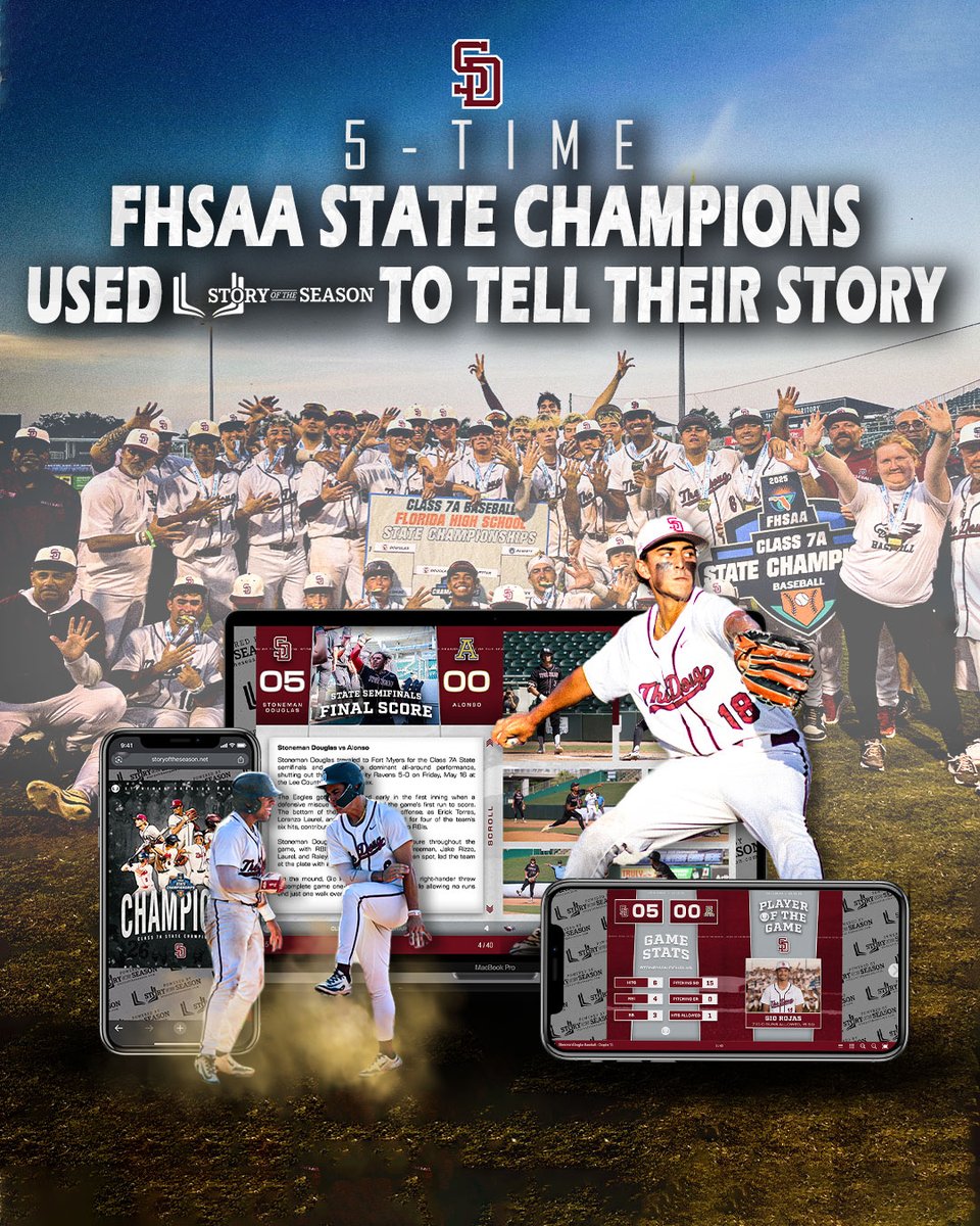 Story of the Season (@storytheseason) on Twitter photo TEAM TESTIMONIAL π£βΎοΈ
Head Coach Todd Fitz-Gerald and the <a href="/SDEagleBaseball/">SD Eagles Baseball</a> trusted Story of the Season to tell the legacy behind their 5th straight FHSAA state title. From expertly crafted articles to unforgettable content, this season was documented in championship style. ππ TEAM TESTIMONIAL π£βΎοΈ
Head Coach Todd Fitz-Gerald and the <a href="/SDEagleBaseball/">SD Eagles Baseball</a> trusted Story of the Season to tell the legacy behind their 5th straight FHSAA state title. From expertly crafted articles to unforgettable content, this season was documented in championship style. ππ