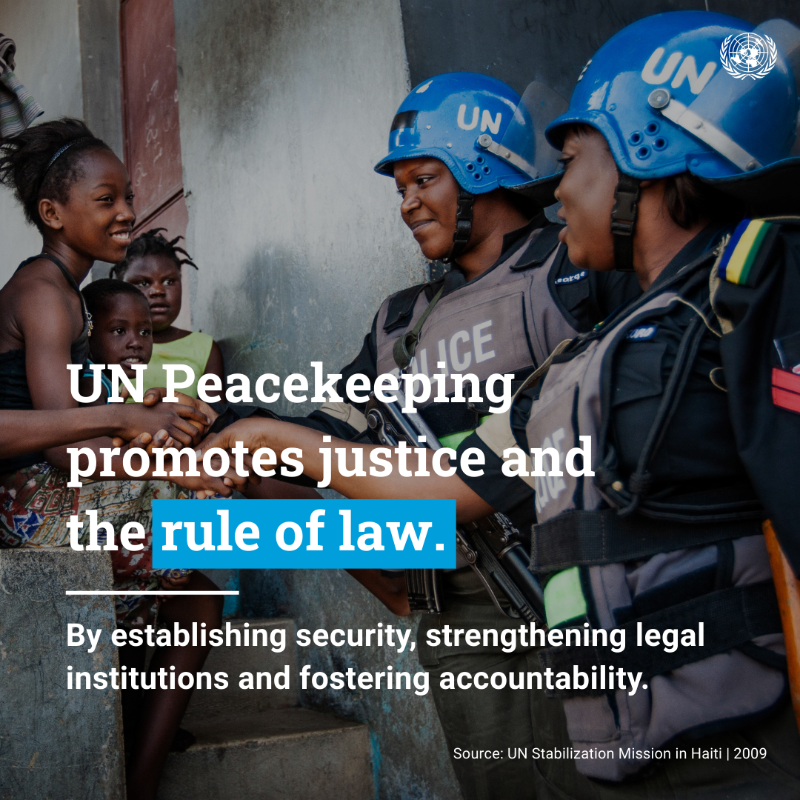 UN's tweet photo. .@UNPeacekeeping is a cost-effective investment in peace.

Every day, UN peacekeepers work to:
🇺🇳 Protect civilians
🇺🇳 Support peace efforts
🇺🇳 Uphold human rights — and much more

Scroll through to discover their vital work on Thursday’s Int'l Day of UN Peacekeepers.

#PKDay
