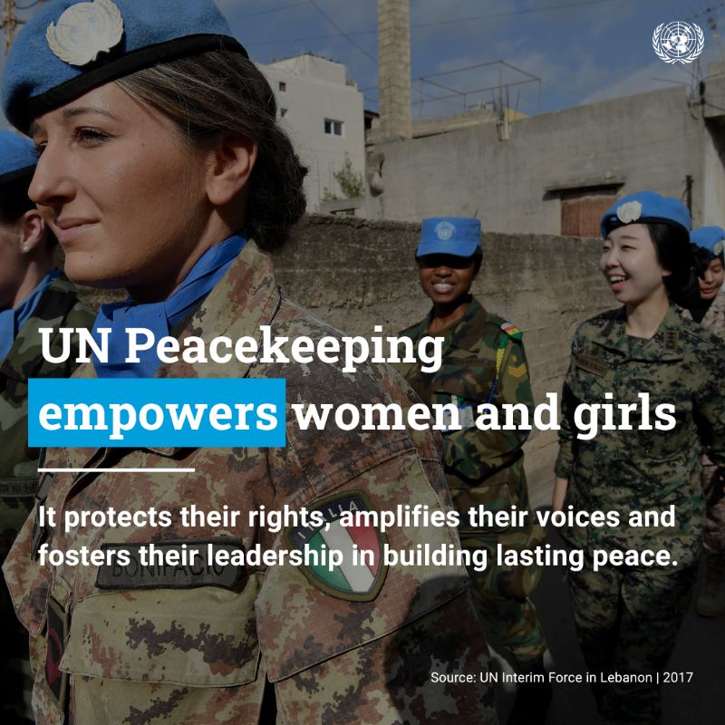 UN's tweet photo. .@UNPeacekeeping is a cost-effective investment in peace.

Every day, UN peacekeepers work to:
🇺🇳 Protect civilians
🇺🇳 Support peace efforts
🇺🇳 Uphold human rights — and much more

Scroll through to discover their vital work on Thursday’s Int'l Day of UN Peacekeepers.

#PKDay