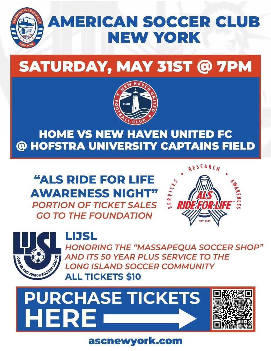 RedCardALS's tweet image. Join us as we "Show ALS the Red Card!" at the @NPSLsoccer match of @ASCNewYork vs. New Haven United SC! It's @ALS_RideForLife Night! Every fan will receive an ALS Red Card at stadium entry to hold up during the 27th minute! We'll also have awesome raffle prizes! Let's KICK ALS!
