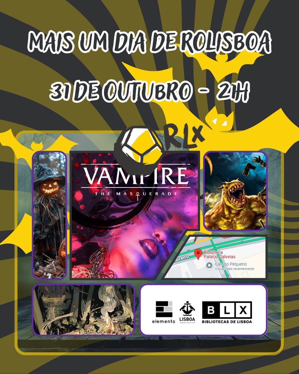 😈 SURPRESA!! 😈

Vocês pedem, nós fazemos acontecer. Ouvimos as vossas queixas de que não havia Rolisboa suficiente durante o ano -- portanto olhem... este ano começaremos o evento mais cedo, com a noite de Halloween já parte da Rolisboa 👻.

#Rolisboa25 #Rolisboa #Rlx #Rlx25