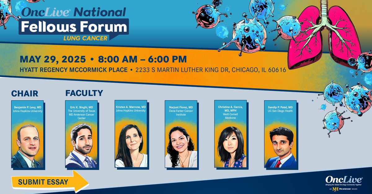 Eric K. Singhi, MD (@lungoncdoc) on Twitter photo #ASCO25 is ALMOST here, and I’m thrilled to kick things off with the <a href="/OncLive/">OncLive.com</a> National Fellows Forum on Lung Cancer!
Looking forward to insightful discussions and connecting with the next generation of thoracic oncologists! #ASCO25 is ALMOST here, and I’m thrilled to kick things off with the <a href="/OncLive/">OncLive.com</a> National Fellows Forum on Lung Cancer!
Looking forward to insightful discussions and connecting with the next generation of thoracic oncologists!