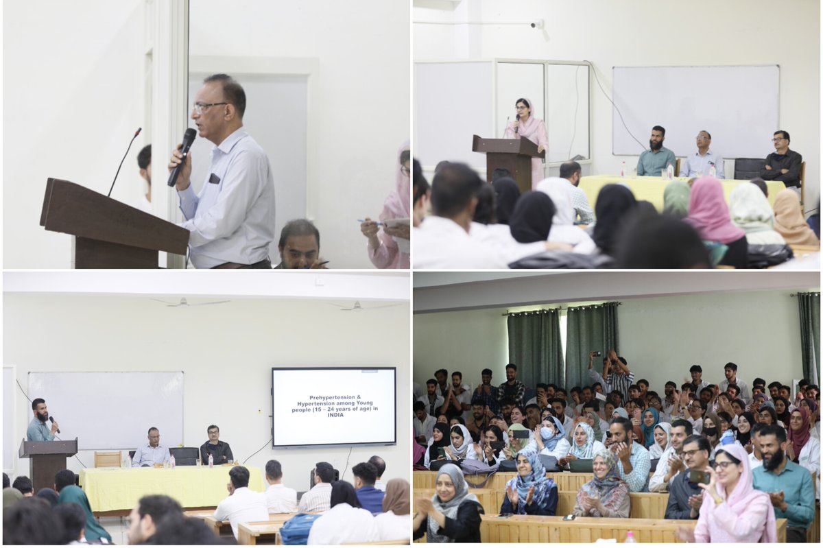 On #worldhypertensionday2025,GMC Baramulla held an awareness event themed " Measure your blood pressure accurately, control it, live longer."
Inaugurated by Principal <a href="/jahangir_prof/">Dr. Prof. Majid Jahangir</a> , program featured expert talks, quiz, poster competition and a play on hypertension awareness.