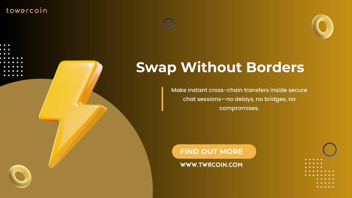 twrcoin's tweet photo. Cross-chain transfers just got an upgrade.
Instant swaps inside a private chat session. 🧩💬

#TowerCoin #CrossChain #Web3 #CryptoUtility https://t.co/oh9YNNb8c8