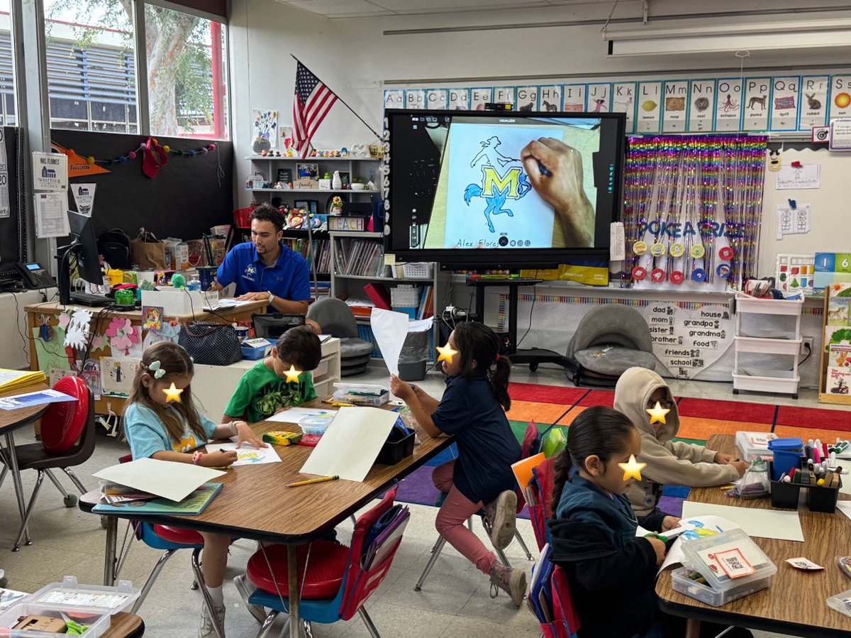 CoachFlo_15's tweet photo. Always love bringing SWLA to Southern California! Had a great time with Mrs. Flores’ amazing kindergarteners talking about college and of course drawing the best logo in the nation! #GeauxPokes @McNeeseFB @CoachAI @McNeesePrez https://t.co/NAYO0eTNGH