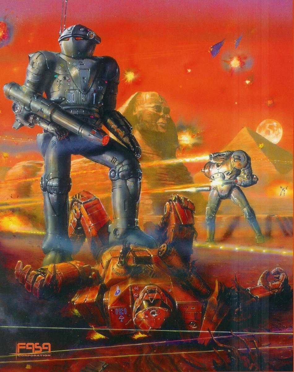 Not enough people are posting about Battletech and Mechwarrior so here’s a classic Doug Chaffee artwork ‘Fall of Terra’ from 1996