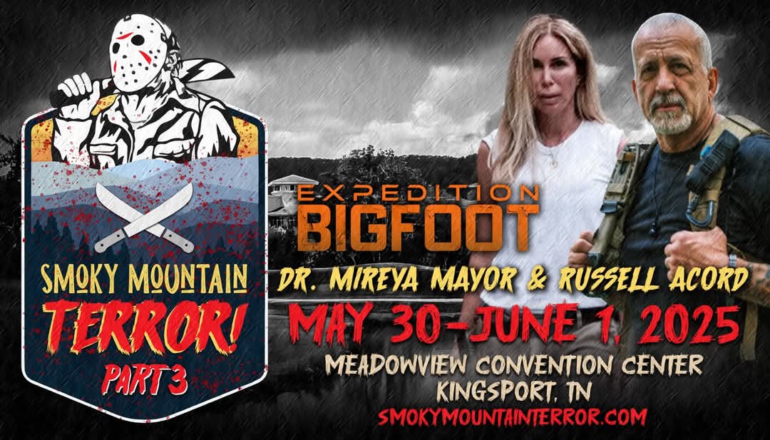 This weekend!!! Come check out CPM family Russell and Mireya from Expedition Bigfoot and Dakota, Tanner and Alex from Project Fear at Smoky Mountain Terror in Kingsport, TN!!!
